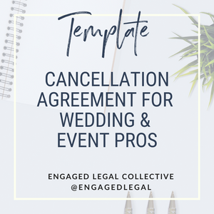 BUNDLE: Postponement AND Cancellation Agreement for Wedding & Event Pros