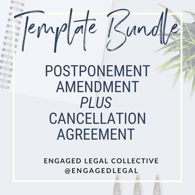 BUNDLE: Postponement AND Cancellation Agreement for Wedding & Event Pros