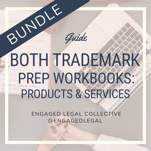 BUNDLE- Trademark Prep Workbooks: Services & Products-1-The Engaged Legal Collective Wedding Contracts and Templates