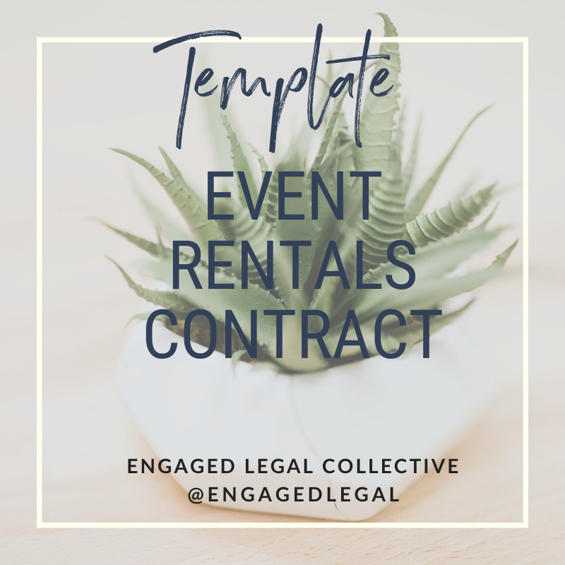 Event Rental Agreement Example Contract Templates - Wedding Planner, Photographers, Styled Shoots, an ...