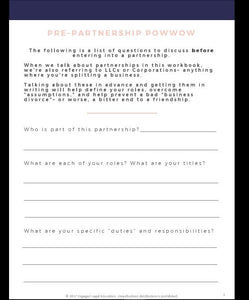 Pre-Partnership Questions Workbook + Checklist-The Engaged Legal Collective