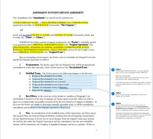 BUNDLE: Postponement AND Cancellation Agreement for Wedding & Event Pros